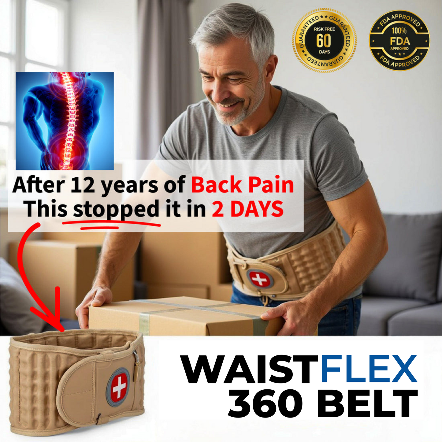 WaistFlex™ 360 Belt – 15 Minutes a Day to a Pain-Free Life